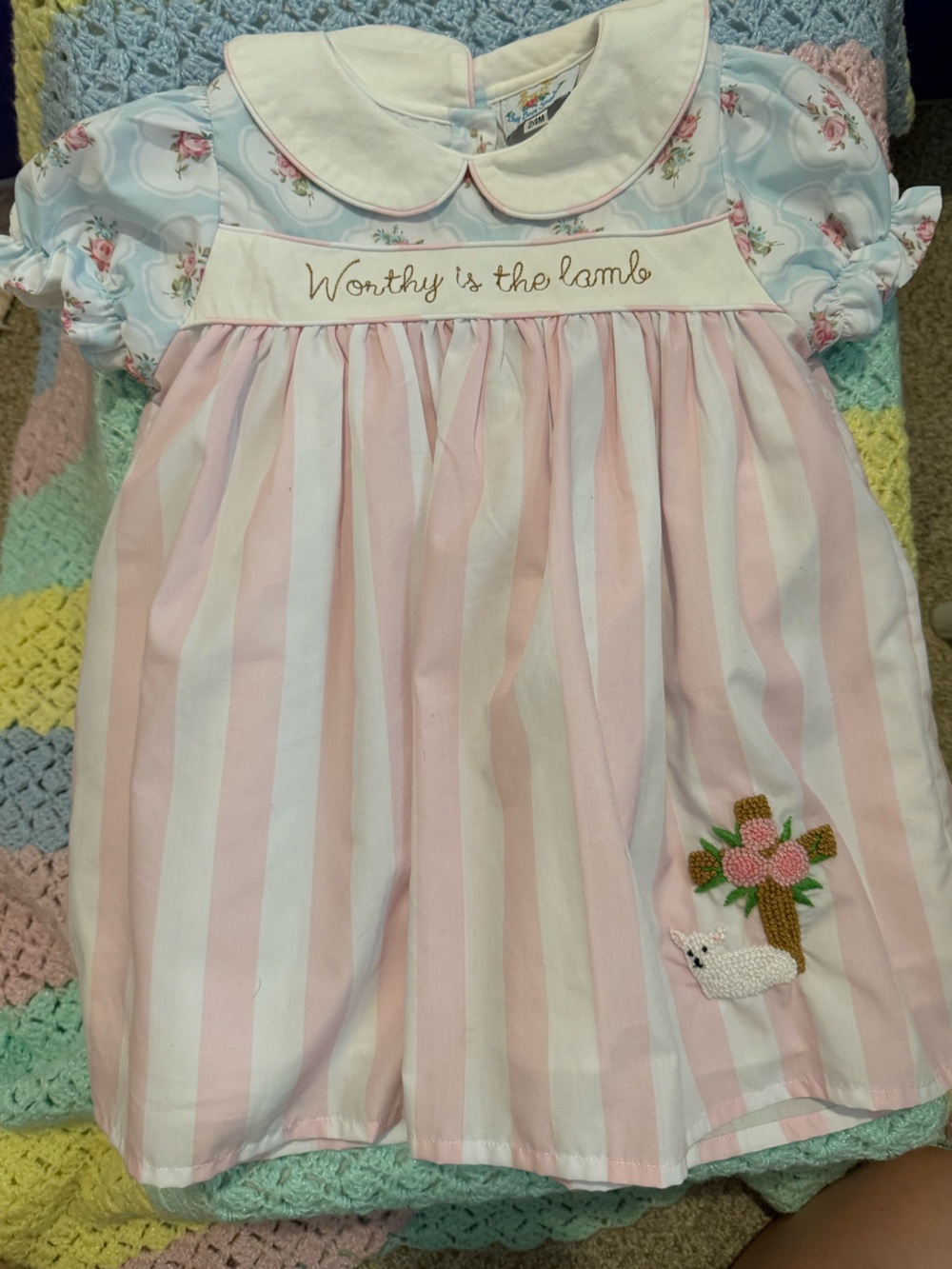 Busy Bee Smocks ⛪️ Worthy is the Lamb Dress with Bloomers